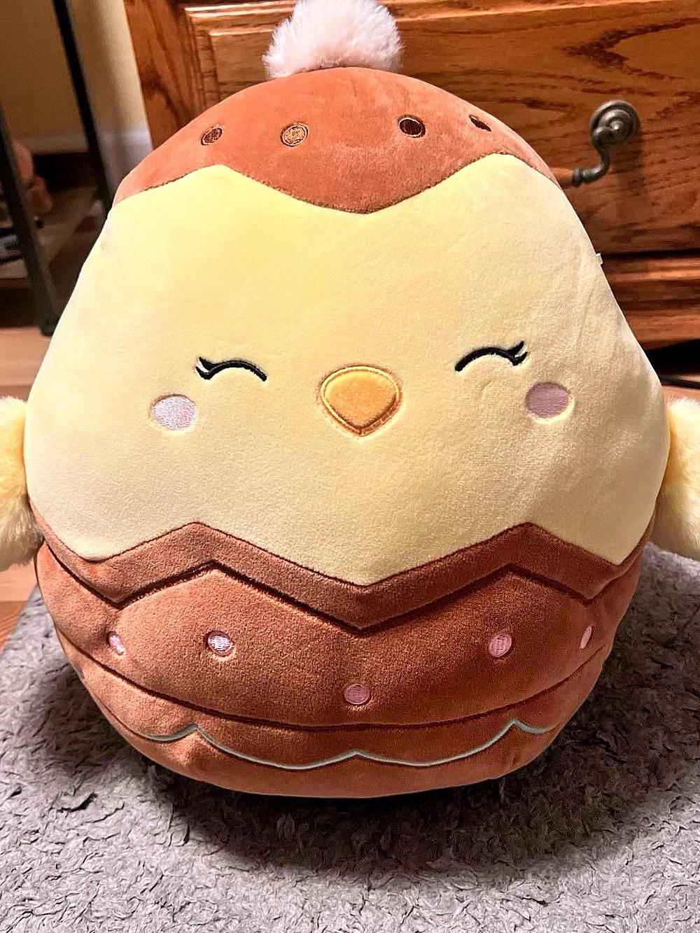 Squishmallows Aimee the Chick in Chocolate Egg Plush NWT Brown & Yellow